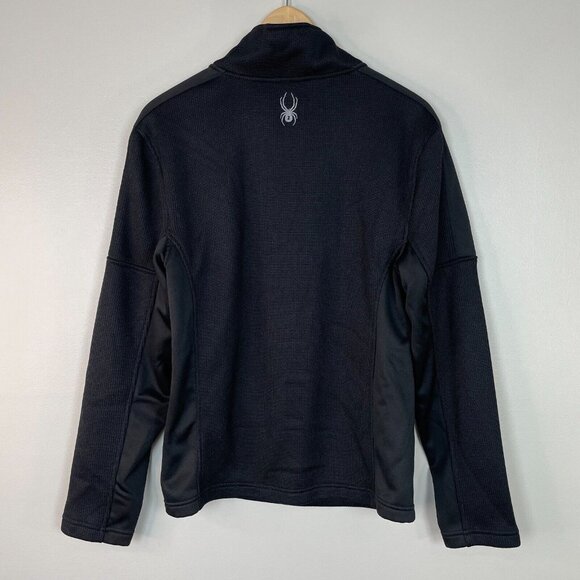 Spyder Sweater Small Ourbound 1/4-Zip Pullover Black Long Sleeve Men's - Picture 4 of 12
